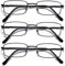 SKYWAY 3 Pack Lesebrille für Herren, Metallrahmen Blaulicht Blockierende Brillen, Leichte Blendschutz-Computerspielleser (Schwarz, 1.5)