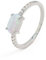 UNIQA JEWELS - 925 Sterling Silber plattiert, Platin plattiert, Damenring mit Cubic Zirkonia und Opal Stein, Versprechen Liebe Ring Jahrestag Verlobung Ringe Geschenk Schmuck
