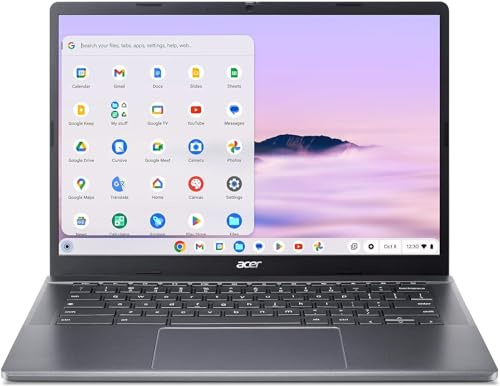 Acer Chromebook Plus 514 Laptop | 14 WUXGA 1920 x 1200 IPS Touchscreen | AMD Ryzen 3 7320C | 8GB LPDDR5X | 256GB SSD | Wi-Fi 6E | FHD Auto Face Exposure Camera |