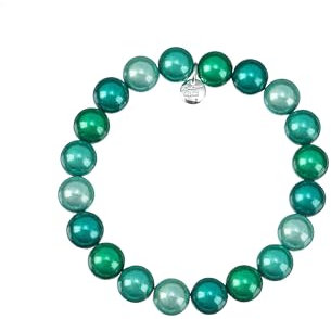 Leslii Reflective Pearls Perlen-Armband Magic 3D-Effekt (Türkis Ø 10mm)