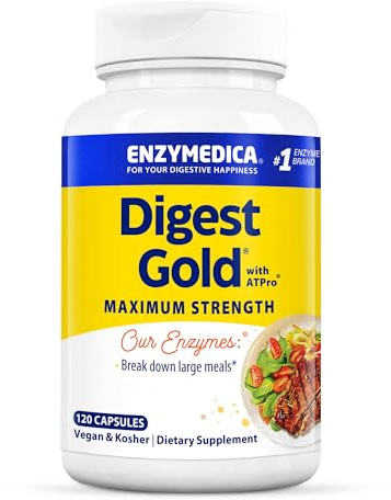 Enzymedica, Digest Gold, 120 vegane Kapseln, 23.000DU Amylase & 80.000HUT Protease je Dosis, Glutenfrei, Sojafrei, GMO frei, Geschmacksneutral
