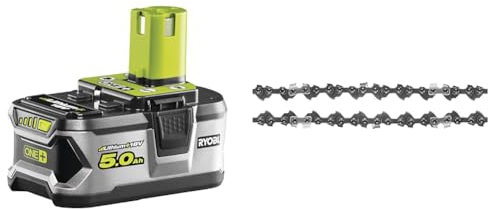 Ryobi RB18L50 ONE+ Lithium+ 5.0Ah Battery, 18 V & RAC262 35cm Chainsaw Chain for RY36CSX35A-0