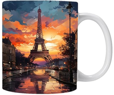 Duroecsain Eiffelturm-Kaffeetasse, Eiffelturm-Tasse - Eiffelturm Wassertasse Teetasse - Einzigartige, neuartige Kaffeetasse, Trinkbecher mit -Effekt für Frauen, Männer, Geburtstagsfeier