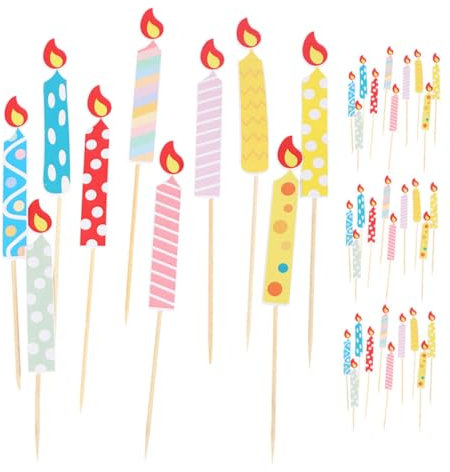 PHENOFICE 40pcs Birthday Candles for Cake Decoration for Weddings Parties and Festivals Bright Attractive Design for Memorable Celebrations
