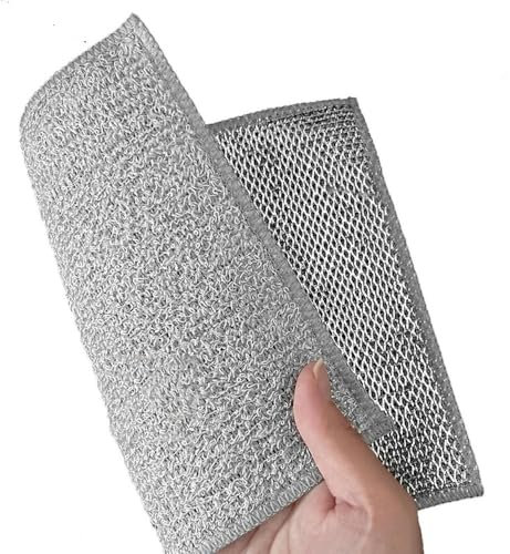 MEKPAM 20 Piezas De Trapos De Alambre De Plata, Trapos De Alambre De Acero, Paños De Cocina, Cepillos para Ollas, Trapos De Cocina, Paños De Limpieza, Rejillas Metálicas Que No Se Pegan Al Aceite