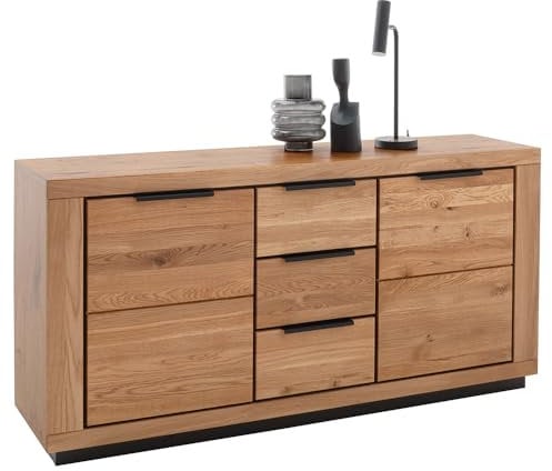 Sideboard Kommode in Eiche teilmassiv, Fronten Massivholz/Echtholz