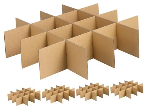 Alipis 5pcs Cardboard Divider for Moving Boxes Glassware Packing Box Protection Sheetboard 82x82x80mm Small Compartments for Shipping and Apartment Moving Kit