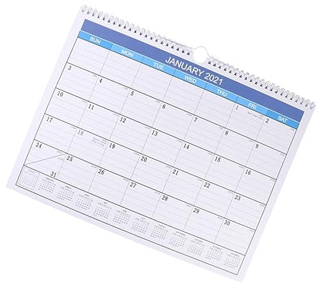 DIYEAH 1 Stk Kalender Agenda 2021 Planer Täglich Jährlich Monat Woche Papier Blue