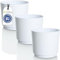 Idea-Station MATA - Lot de 3 Pots de Fleurs - 17,5 cm - 2,5 l - Blanc - Incassables - en Plastique - pour différentes Plantes et Fleurs - pour l'intérieur et l'extérieur