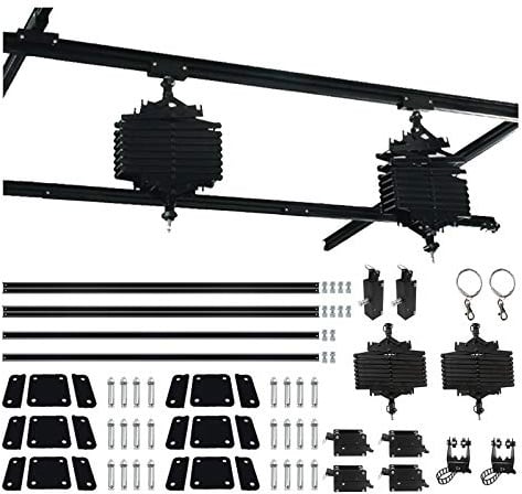 DATOUBOSS 1.5M x1.5M Pantograph Studio Deckenschienensystem Komplettset mit 43-200CM Fotografie Deckenlampe Aufhänger Studio Beleuchtung Support Rail System (1.5Mx1.5M-B)