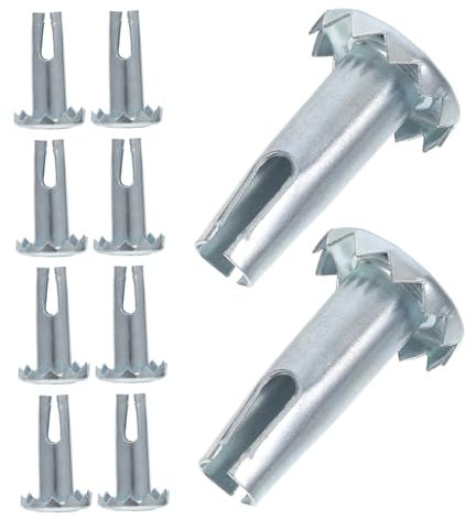 Alipis 12 Stück Eisen-lenkrollen-stielhülsen-einsätze, Rollen-sockel Für Rollen-stiel-griffring, Rollen-stuhlbeine Und Holzmöbel-ersatz