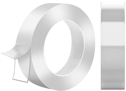 Gorilla Lot de 2 rouleaux de ruban adhésif double face robuste pour un montage sûr et amovible pour murs, affiches, tapis (3 m x 2 cm x 1 mm)