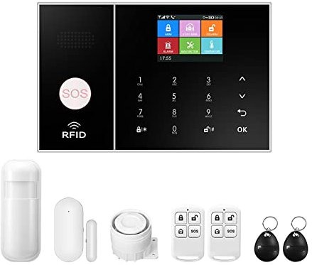 Système de sécurité Domestique, 3G 4G sans Fil Maison Alarme Tuya Vie Intelligente Kits d'alarme antivol système d'alarme de sécurité Prise en Charge télécommande(B)