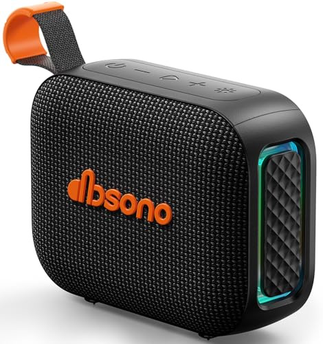 Portable Bluetooth Speaker Waterproof Gift: IPX5 HD Sound Up to 24H Playtime, TWS Pairing, Wireless Speakers with Lights, Mom Gifts, Outdoor|Travel| Camping|Pool|Beach Essentials Accessories-Black