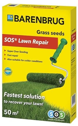 Barenbrug Semences de gazon 1 kg pour 50 m2 - Gazon de réparation SOS Lawn Repair enduit