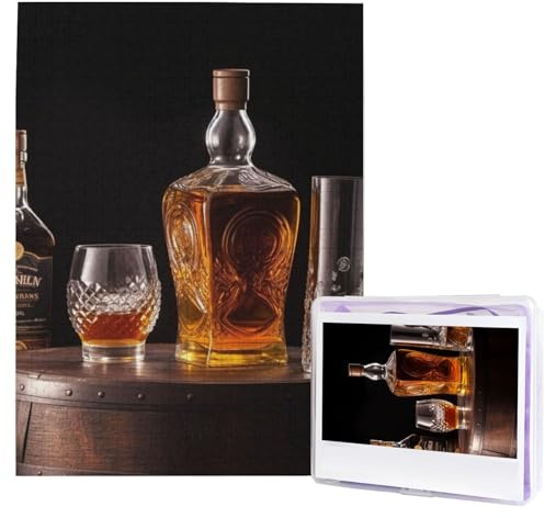 500 Piece Puzzle for Adults, Whisky Beer Pictures Jigsaw Puzzle with HD Print & Poster, Custom Puzzles from Photos Funny Challenging Puzzles for Gifts Family Games Lovers 20.4 x 15