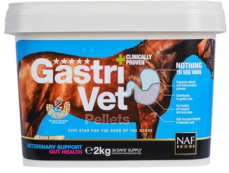 NAF Five Star GastriVet 2kg – Fortschrittliche Magenunterstützung für Pferde – Enthält Präbiotika, Probiotika & Postbiotika – Zur Unterstützung der Magenschleimhaut & der Darmgesundheit