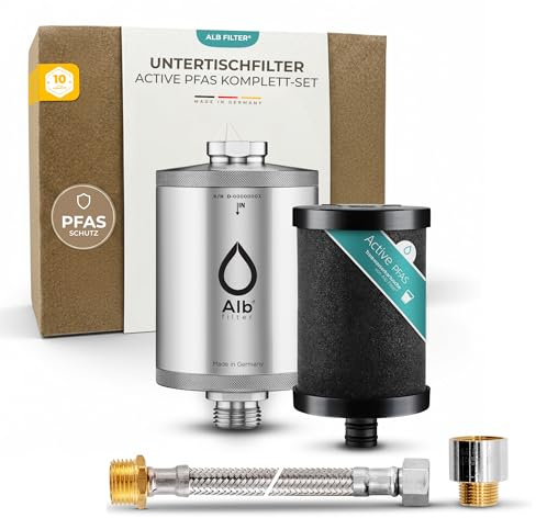 Alb Filter UNTERTISCH ACTIVE PFAS Wasserfilter Küche | PFAS- & Schadstoffreduktion, Schutz vor 80+ Stoffen, Untertischfilter Küche, Anschluss-Set Standard, Made in Germany