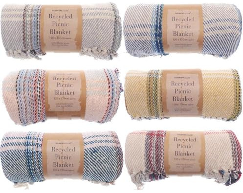 RECYCLED Cotton 120cm x 150cm PICNIC Camping Blanket