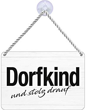 Blechwaren Fabrik Braunschweig Kulthänger Dorfkind und stolz KH066 - Dekorationsschild, Metall, 16,5 x 11,5 x 0,6 cm