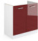 Vicco Spülenunterschrank R-Line, Bordeaux Hochglanz/Weiß, 80 cm ohne Arbeitsplatte
