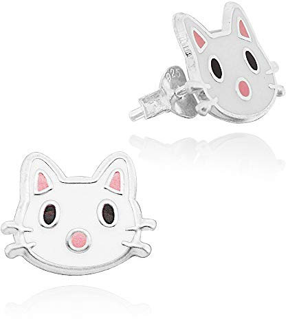 LUISIA® Ohrstecker Katze Kitty - 925 Sterling Silber