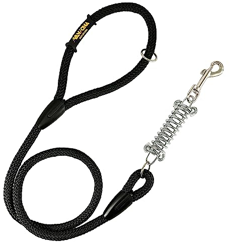 Hundeleine, Stoßdämpfer, Anti-Zug, für mittelgroße und große Hunde, 120cm. Schwarz