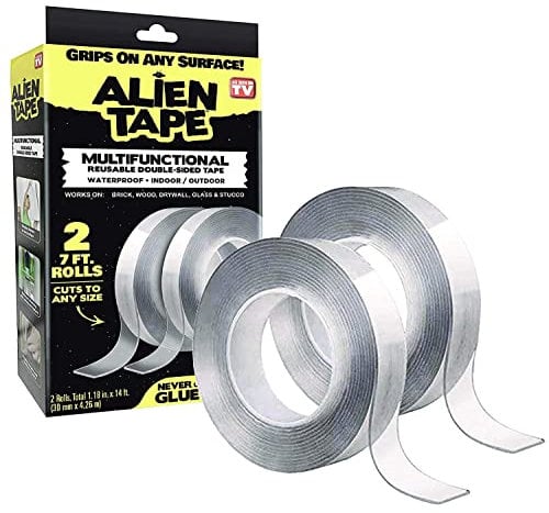 ALIENTAPE Nano Double Sided Tape, Multipurpose Removable Adhesive Transparent Grip Mounting Tape Washable Strong Sticky Heavy Duty for Carpet Photo Frame Poster Décor As Seen On TV