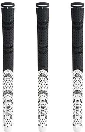 Mile High Life | Avid Golf Club Grips | 3, 13 Pc Set Bundle Golf Grips | Multi-Compound Corded Rubber Golf Grip | Standard Midsize Jumbo(3 Packs White,Standard)