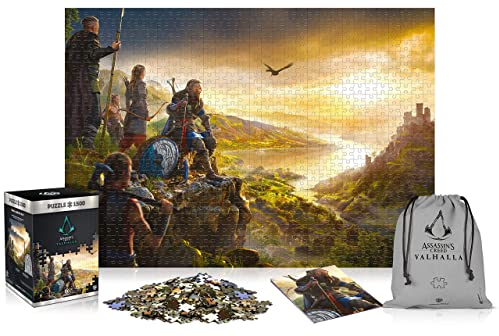Assassin's Creed Valhalla Vista of England | Puzzle 1500 Teile | inkl. Poster und Tasche | 85 x 58 cm | Videospiel | Puzzle für Erwachsene und Jugendliche | für Weihnachten und Geschenke | Dekoration