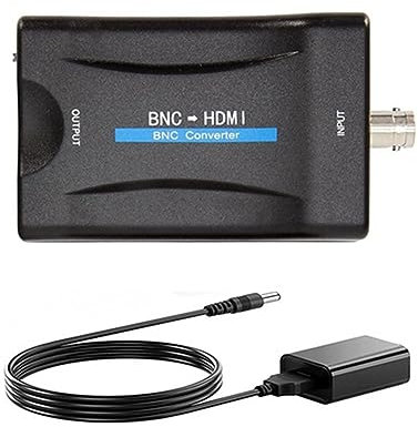 BNC to HDMI Converter Female BNC Video Component Adapter Analog CVBS Input HDMI Composite Connector Box Hook up for HD TV Monitor Security Camera CCTV VCR DVRs with 720 1080P Output HDCP Deep Color
