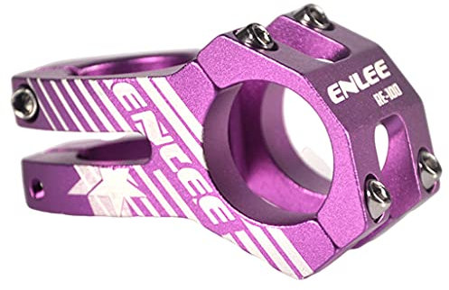 Perfeclan Attacco Manubrio per Bicicletta 31,8 in Lega di Alluminio Attacco Manubrio Corto per MTB BMX Bici da Strada Parti di, Viola