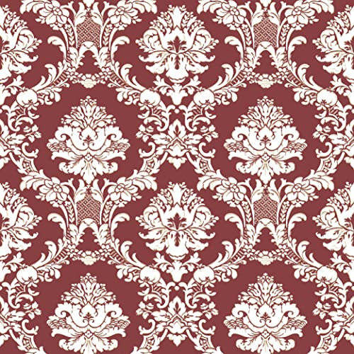 Galerie SD36121 Stripes and Damasks 2 Victorian Damask Wallpaper, Red/White, 10m x 52.8cm