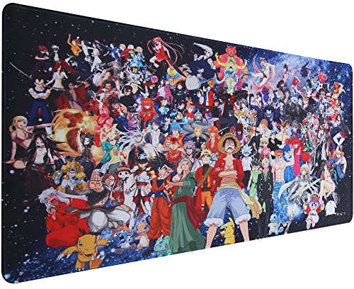 Xcosmic Tappetino per mouse da gioco, 900x400 mm, tappetino per mouse anime, tappetino per mouse XXL, tappetino per scrivania da ufficio, di grandi dimensioni, ufficio, casa (02xmix)