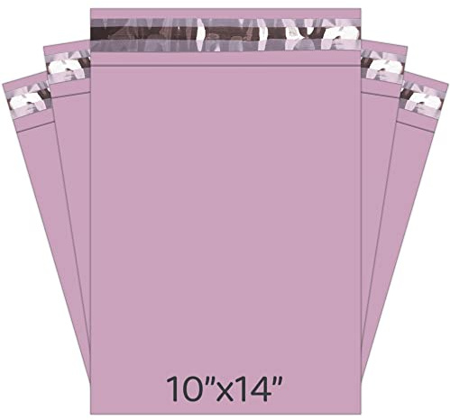Pink Mailing Bags, YUNJU Shipping Poly Postal Self Seal Bags in Size 10 x 14 Inch Size Small Pink Mailing Bags Postage Packaging Bags 254mm to 356mm 25 Pack