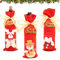 3 Stück Weihnachten Weinflasche Abdeckung, Weihnachten Weinflasche Taschen, Weinzubehör Geschenk Set, Wiederverwendbare Wein Geschenk Beutel für Home Dinner Party Dekoration Tischdekoration