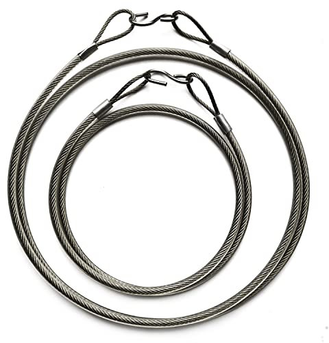 Anranmm 2 PCS Hanging Cables with S-Hook, Tree Branch Hanger Protector, Vinyl Coated Flexible Stainless Steel Cable for Bird Feeders and Baths, Planters, and More, 23.6 inch & 35.4 inch