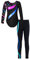 iEFiEL Mädchen Turnanzug Glitzer Gymnastik Leotard Langarm Akrobatik Anzug Tanzkostüme Turnbody Jumpsuit mit Sport Leggings Zb Star Blau + Blau 146-152