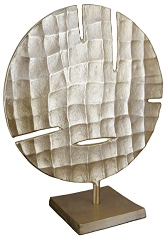 GILDE Deko Design Skulptur XL - rundes Dekoobjekt aus Aluminium - Fabe: helles Gold - Höhe 38 cm