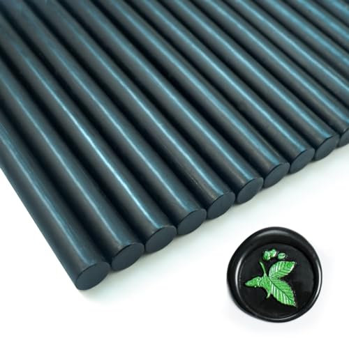 Tomgenrine 15 Pieces Black Wax Seal Sticks for Glue Gun, Non-Toxic, Smokeless, Wedding Invitations, Envelope Decorating, Gift Wrap Sealing