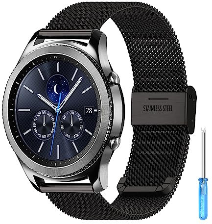 Th-some Cinturino Compatibile con Samsung Galaxy Watch 3 45mm Braccialetto, 22MM Acciaio Inossidabile Cinturini de Ricambio per Cinturino Galaxy Watch 46mm/Samsung Gear S3 Frontier/Classic