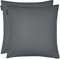 LINUM Annabell Elegant Kissenhülle 50x50 cm 2er-Pack, 100% Baumwolle, Maschinenwaschbar, Granitgrau