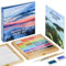Artistro x HANNAH M.P Aquarellfarben-Set, limitierte Auflage, 24 Farben in Bambus-Holzbox (6 ml XL-Pfannen) – 2 Pinsel, Aquarellpapier, Mischtablett – Reise-Aquarell-Set für Anfänger und Profis