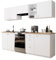 Mirjan24 Küche Brinka 240/180 cm, Küchenblock/Küchenzeile, 7 Schrank-Module frei kombinierbar (Weiß/Weiß + Artisan Eiche, mit LED Beleuchtung)