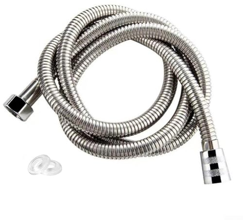 Zoegneer Edelstahl Flexrohr Brauseschlauch Chrom, G1/2 Duschrohr für die meisten Duschköpfe 1,5 Meter/59,05 Zoll