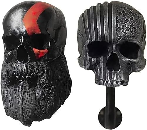 Hfnnhl Porte Casque Moto Tête de Mort, Support de Crâne Fixe au Mur, Titulaire Amovible en Résine pour Décoration (Couleur : AB)