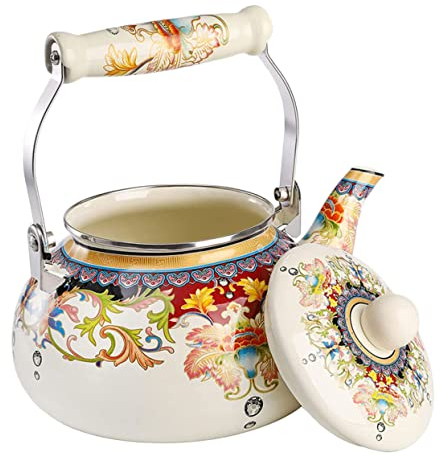 1pc Bollitore Piano Cottura Teiera Stufa In Ceramica Tè Teiera In Porcellana Giapponese Piccole Teiere In Porcellana Teiera In Acciaio Inossidabile Brocca Da Cucina Teiera Smalto Ufficio Fiore Teie
