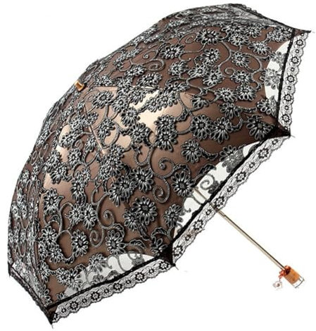 LICHENGTAI Spitze Sonnenschirm Damen Regenschirm UV-Schutz Faltbarer Kompakter Regenschirm Vintage Hochzeit Brautschirm Spitzenschirm für Outdoor Camping, Hochzeit, Party und Fotoshooting