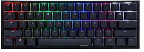 MK x Ducky One 2 Mini Pro Blackout 60% RGB Double Shot PBT Limited Mechanical Keyboard (Kailh Box White)