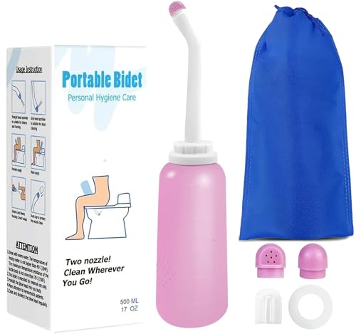 Postpartum Perineal Wash Bottle Portable Bidet -500ml,Women Peri Recovery Intimate Postpartum Care After Birth Postpartum Clean New Mum Maternity Essentials,for Travling and Outdoor (Pink, 500ml)